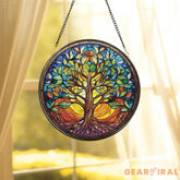 Tree of Life Stained Glass SunCatcher Window Hangings Wall Decor Tree of Life Ornament Charm Home Decor World Tree